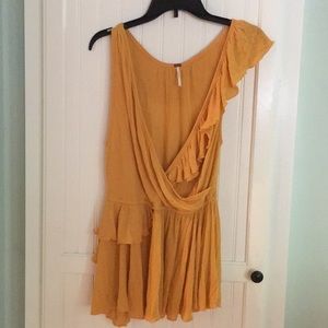Free People mango colored summer top
